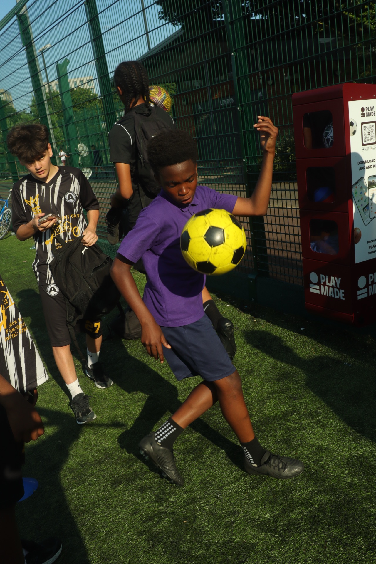 Kids playing soccer